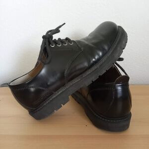 Birkenstock Lace Up Shoes Oiled Black Leather Oxfords Chunky Sole 4 Tie 40 L